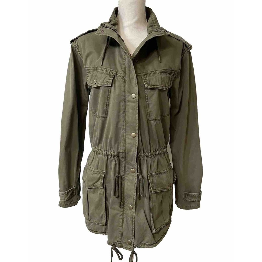 Aritzia Talula Utility Jacket Size M Trooper Cargo Green Military Trucker Hooded